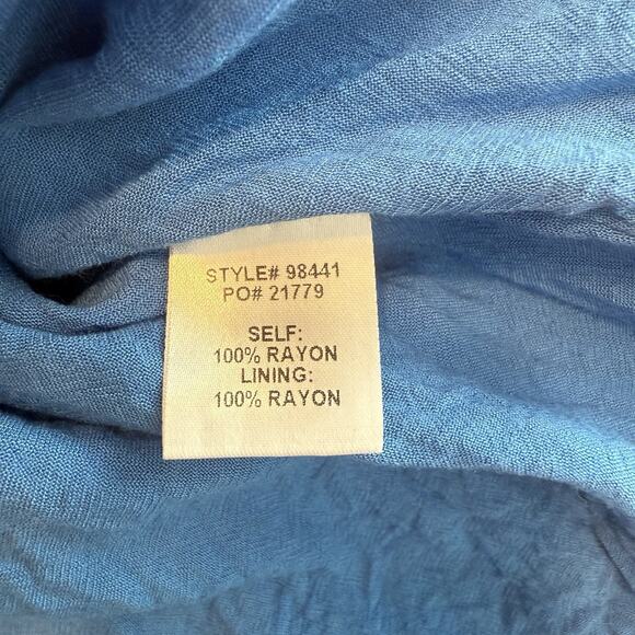 Skies Are Blue Maxi Sundress Sz S Blue Embroidered Adj. Straps Tiered Ruffle EUC - Picture 8 of 14